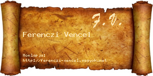 Ferenczi Vencel névjegykártya